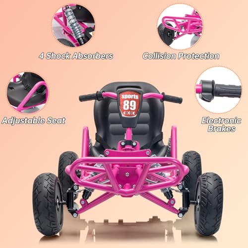 Image of POSTACK 24V Kids Go Kart, 24V Ride on Toy for Big Kids