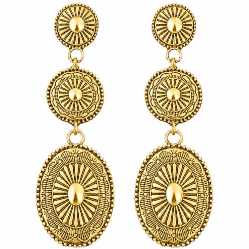 Gold Western Jewelry Rodeo Outfit for Women Vintage Gold Western Earrings Accessories Dress Shirts Country Concert Outfits Cowgirl Jewelry Outfits for Women