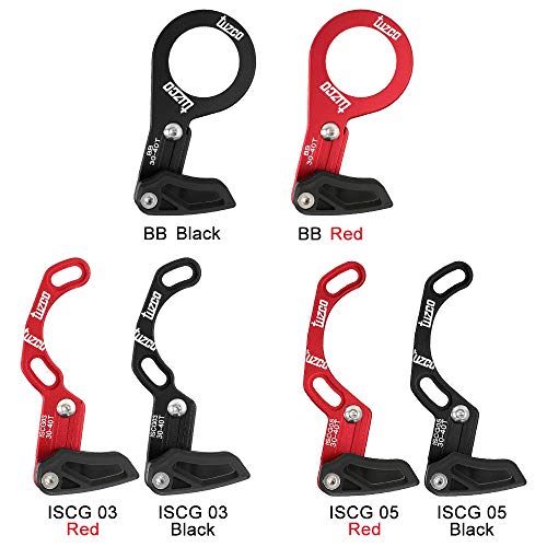 CHXIHome Mountain Bicycle Part Single Ring, Bike Chain Guide, for 32-40T Round Chainring, 32T-38T Oval Chainring(BB,Red)