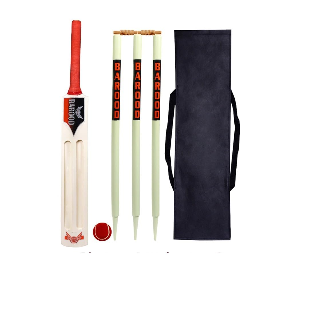 Kids Cricket Kit Full Size with Wooden Cricket Kit for Kids Full Kit Bat Stumps Bails Cricket Set for Boys Girls Age 7 to 9 Years Sports Outdoor Play Practice Training Set-image-19