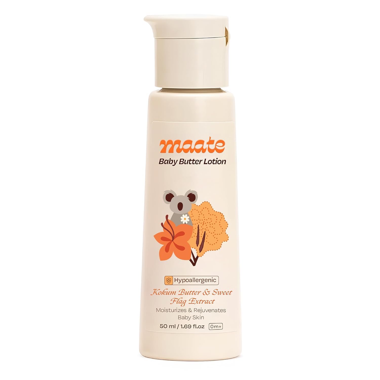 Maate Body Butter Lotion (50ml) | Enriched with Pure Kokum Butter & Sweet Flag Extract | Gentle Cream for Face, Skin & Body | Moisturizing Lotion for Kids 0–12 Years | Body Moisturizer-image-0