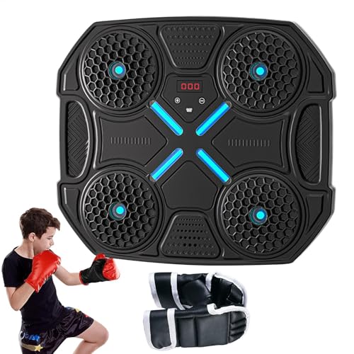 Entraîneur de réflexe de boxe avec musique et sac de frappe interactif mural
