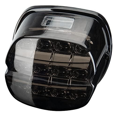 HAZAWA Layback LED Tail Lamp Rear Brake Light Smoked Taillights Assembly Compatible with Harley Davidson Sportster 883 1200 Dyna Road King Electra Glide Softail Street Glide Touring(Black)