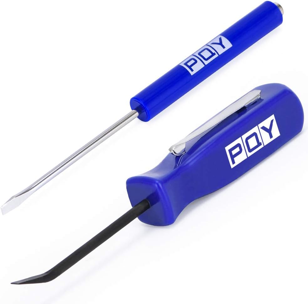 Pocket Magnetic Screwdriver Slotted Head With Magnet Top + Mini Pry Bar Set Blue