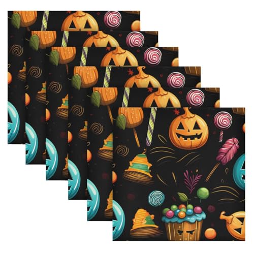 Servilletas de Tela Halloween Multicolor Set x6 20x20 in miniatura 2