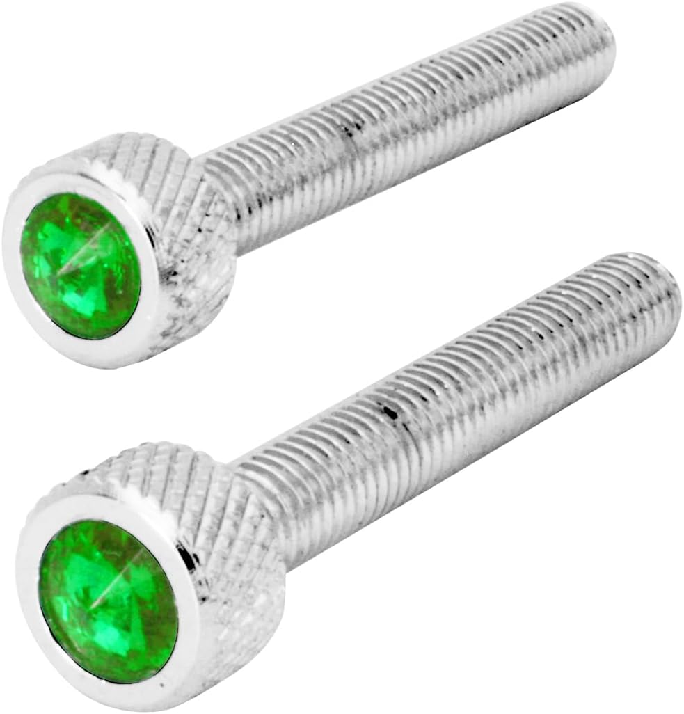 GG Grand General 67293 Chrome Long Dash Screw with Green Crystal for Kenworth 2001 Up