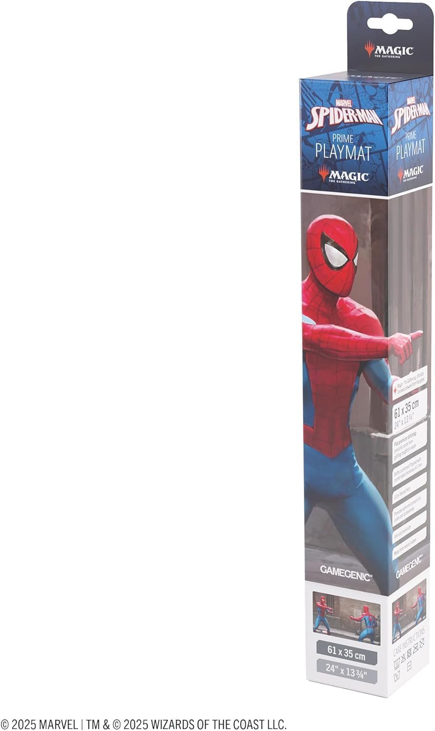 Gamegenic, Magic: The Gathering - Marvel's Spider-Man Prime Playmat - Spider-Man, Licenza Ufficiale, Tappetino da gioco 61x35 con 2 mm di spessore