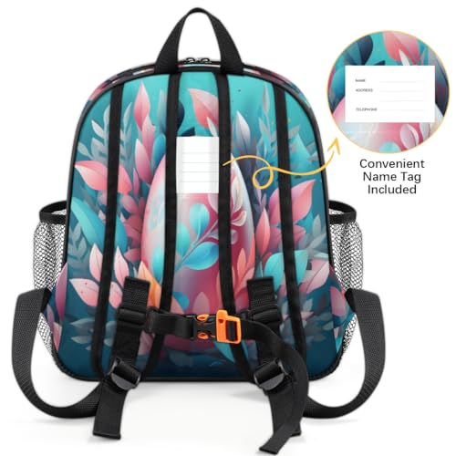 Sac à dos d'école pour enfants à motif feuilles de fleurs et œufs de Pâques - 3