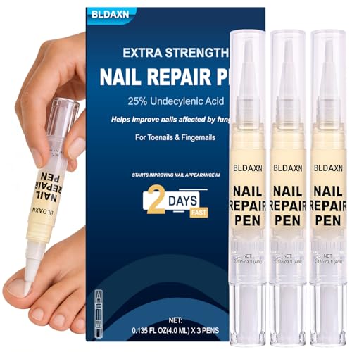 Toenail Fungus Treatment Extra Strength, Toenail Fungus Pen with 25% Undecylenic Acid for Toenails & Fingernails, Fungal Toe Nail Repair Pen for Damaged Nails, Ingrown Nails & Discoloration, 3Pcs