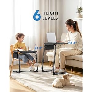 HUANUO TV Tray, Adjustable TV Dinner Tray, 20.5 x 15.4 inch Folding Tray Table with Storage Pocket, 6 Height Settings, 3 Angle Adjustments, Comfortable Couch Desk for Bed & Sofa, HNTT04B HUANUO TV Tray Adjustable TV Dinner Tray 205 x 154 inch Folding Tray Table with Storage Pocket 6 Height Settings 3 Angle Adjustments Comfortable Couch Desk for Bed Sofa HNTT04B