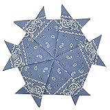 HankieWorld Bandanas 6 pack 12 pack 22 inch Cotton Paisley Kerchiefs for Men and Women (Chambray-6 pack)