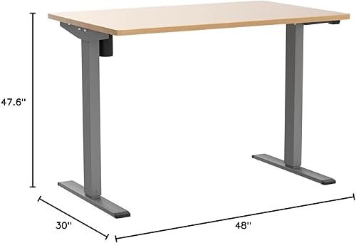Miniatura 3 de FLEXISPOT Escritorio de altura ajustable de 48 x 30 pulgadas, escritorio eléctrico de pie de una pieza, escritorio de pie para oficina en casa