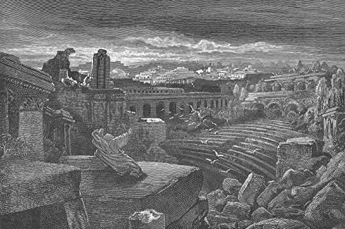Lustre Paper - Gustave Dore - Isaiah's Vision of The Destruction of Babylon (1866) Poster Painting Etching Drawing Woodcut Art Print - Size: 36 x 24 Inches