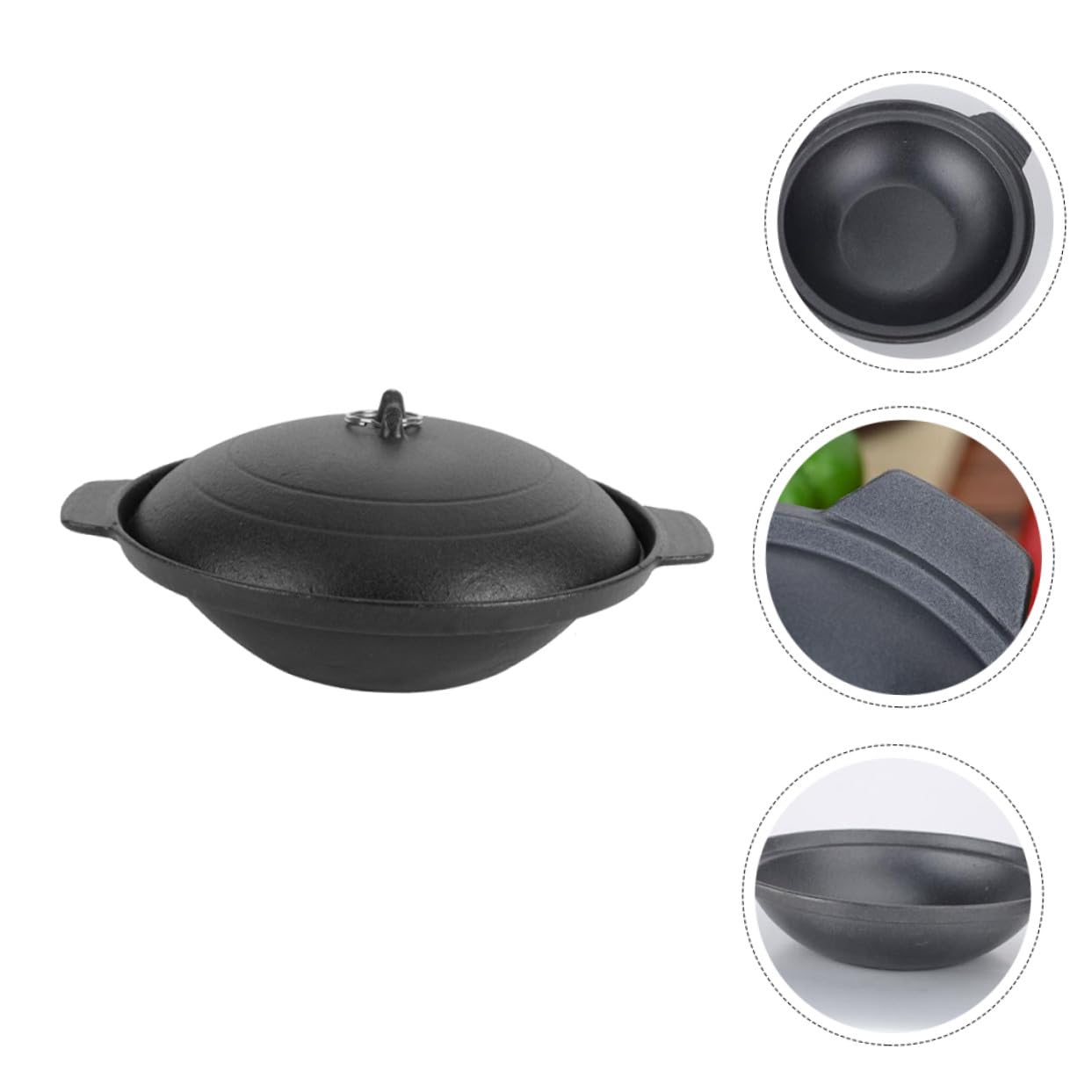 ERINGOGO Gusseisen Schmortopf Gelb Kreativer Claypot Topf für Huhn Reis Kochen Ergonomisch Wärmespeichernd Küchenhelfer Geschenkidee
