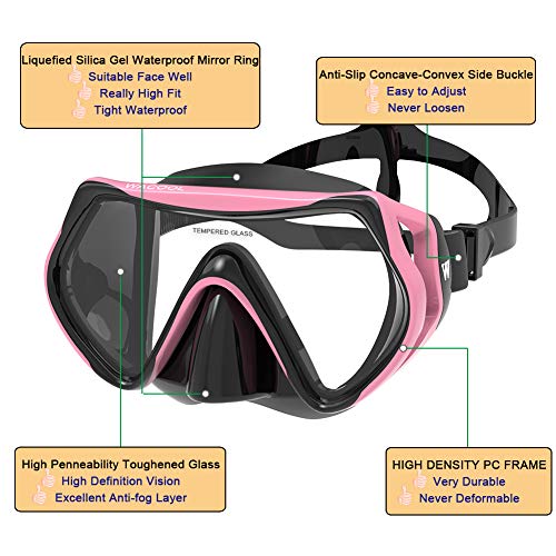 image for WACOOL Professional Snorkeling Snorkel Diving Scuba Package Set with A