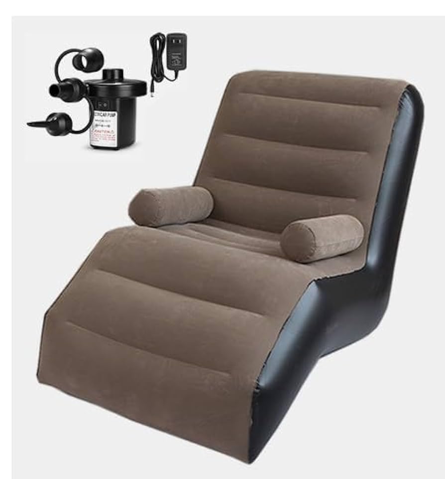 Inflatable Lazy Sofa Chair with Air Pump, Foldable Portable Lounge Chair, Single Seater Sofa Bed for Living Room & Outdoor, Comfortable Air Sofa with Household Pump, Size 140×80×85 cm-image-28