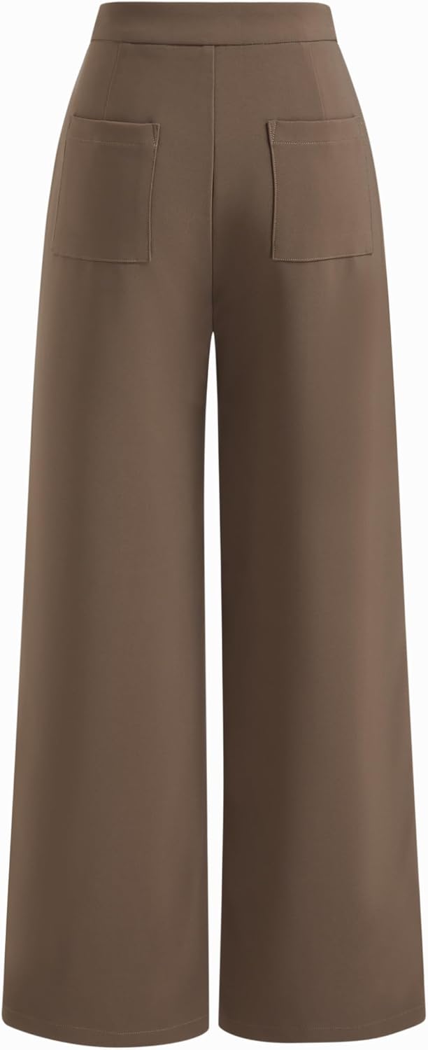 CIDER Womens Straight Leg Trousers High Waist Casual Stylish Pants