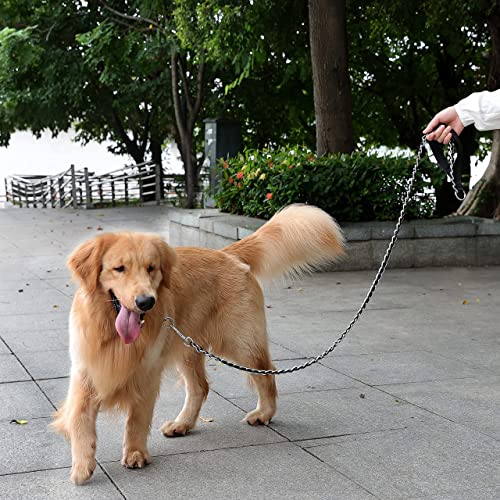 Chew Proof Metal Leash Chain Dog Leash For Medium Large Dogs, Chain Link Dog Leash Anti Chew 5Ft Strong Anti Bite Dog Leash Comfortable Soft Padded Handle Black #TOP7