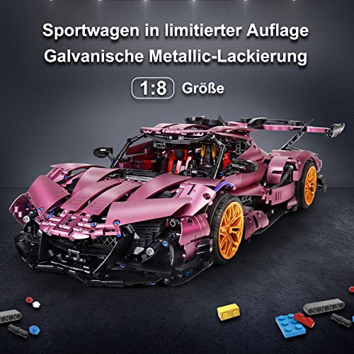 YESHIN Technik Sportwagen MOC Technologie 1:8 Statische Car Klemmbausteine Bausatz 3686pcs Rennauto Auto Modell bausatz… – Bild 5