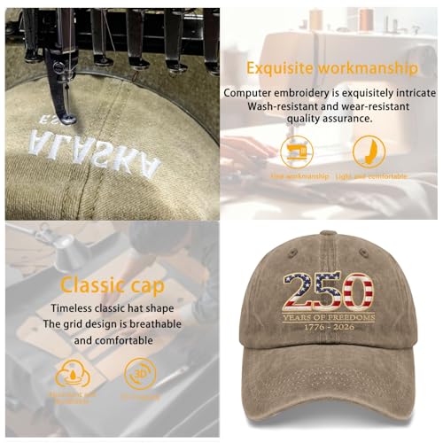 Image of US 250TH Anniversary Hat 250 Years of Freedoms 1776-2026 Trucker Hats Cycling