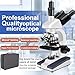 Trinocular Microscope 40X-5000X Magnification Microscope for Adults, Laboratory Grade with Dual Mechanical Stage and HD USB Camera