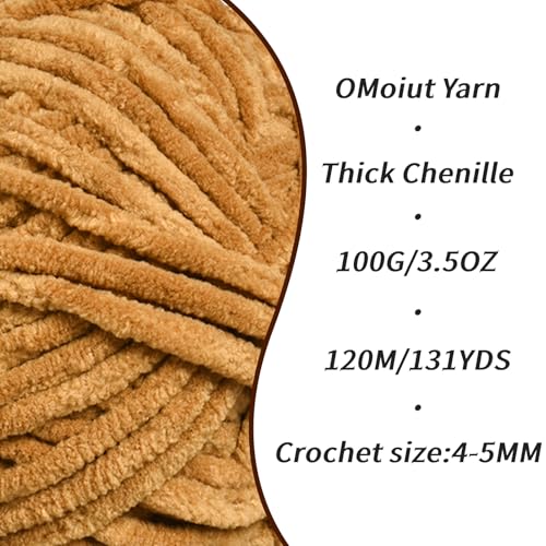 Image of 3 Pack Brown Fluffy Velvet Yarn for Crocheting, Chunky Chenille Baby Blanket Yarn for Crocheting, Soft Fuzzy Puzzle Yarn for Knitting,(100g /3.53oz Each) Bulky Thick Amigurumi Crochet Yarns