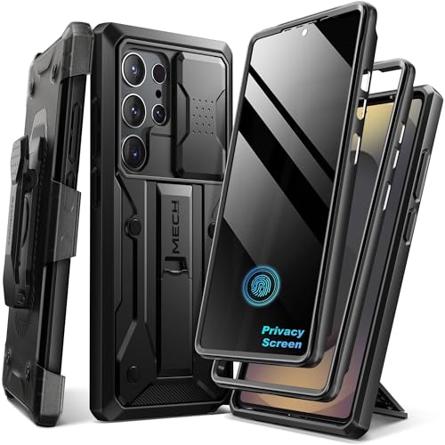 TONGATE for Samsung Galaxy S24 Ultra Case, [with Privacy Screen Protector & Slide Camera Cover] [2...
