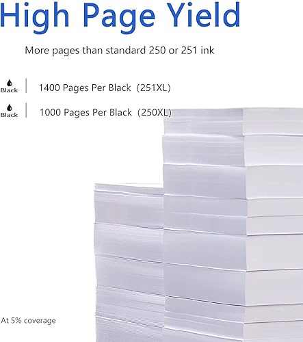 Miniatura 7 de PGI-250XL - Cartuchos de tinta compatibles con Canon 250 251 XL PGI-250 CLI-251 Cannon 250XL 251XL Uso con PIXMA MX922 MX920 IX6820 IP8720 MG5420