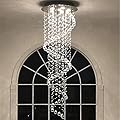 Modern Contemporary Swirl Chandelier Lighting for Foyer Dining Room Kitchen Chandelier Fixture Ceiling Light Rain Drop with All Crystal Balls D20'' X H61'' of CRYSTOP