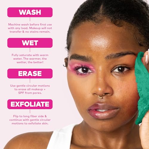 Image of The Original MakeUp Eraser PRO, Effortlessly Remove All Makeup Using Only Water, Including Waterproof Mascara, Eyeliner, Foundation, Lipstick, Sunscreen,and More! Green, 1ct.