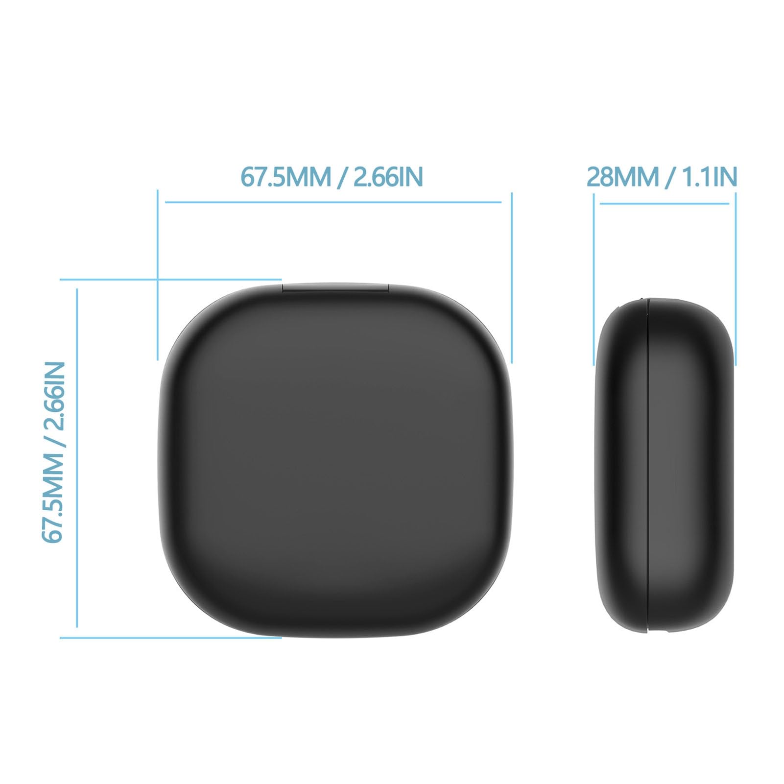 ASHATA Custodia per caricabatterie per cuffie wireless, design elegante e compatto, 500 mAh, tipo C, adatta per cuffie OpenFit 2+ T921, nera, da viaggio, ABS + PC