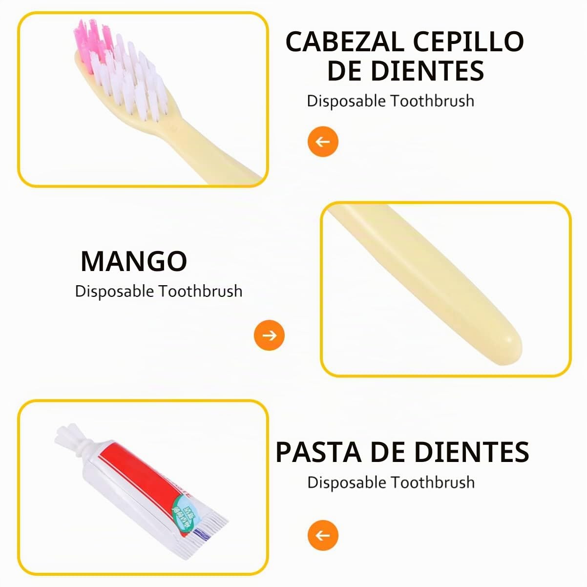 100 Cepillos De Dientes Desechables Con Pasta Para Viajes, Hoteles Y Camping, Cepillos De Colores Surtidos, Portátiles Y Prácticos