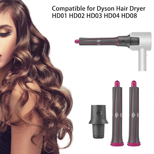 DianSung 30mm Long Hair Curler Attachment for Dyson Airwrap Styler Hair Dryer, Curler Hair Tool Set with Adapter Accessories for Multiple Hair Styles - Image 3