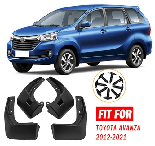 Image of Mud Flaps Guards Fit for 2012-2021 Toyota Avanza, Front & Rear Splash Guards Accessories - 4 Pc, Black