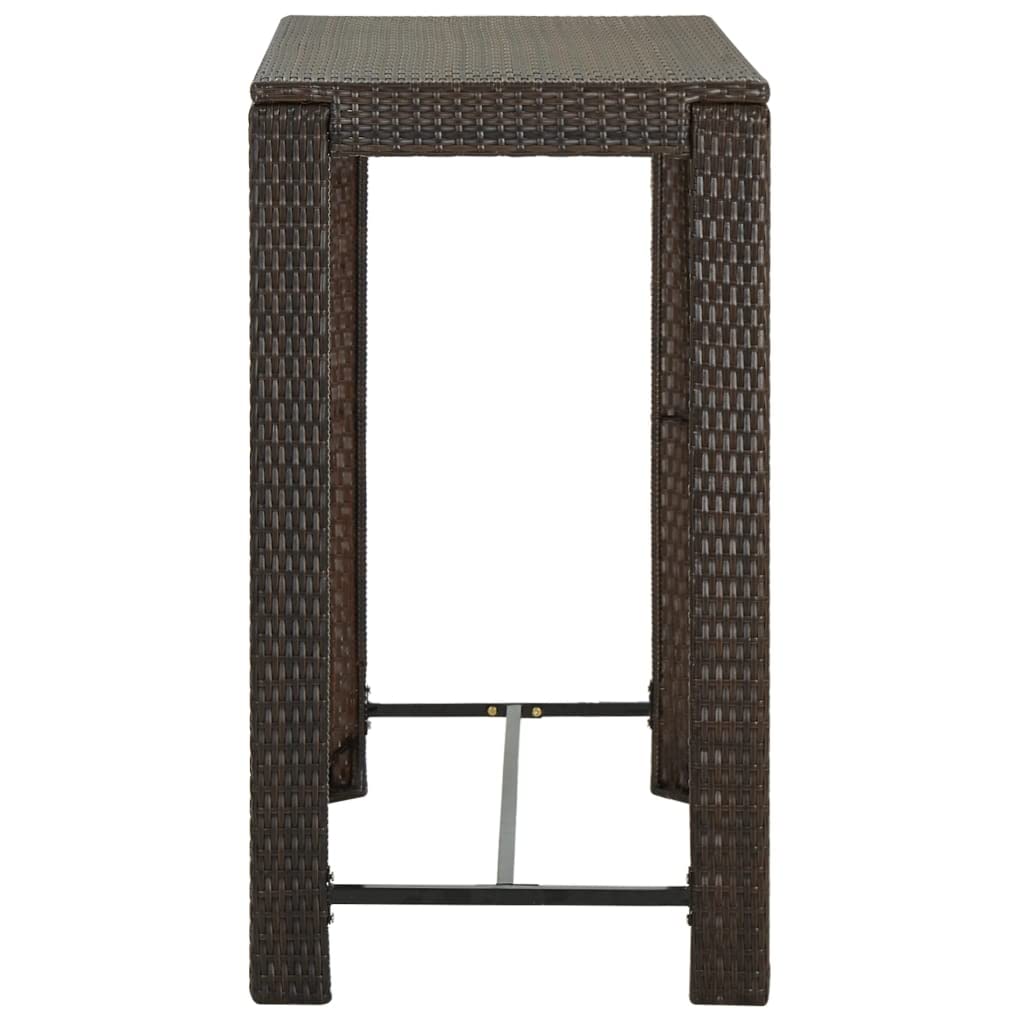 Stół ogrodowy, brązowy, 100 x 60,5 x 110,5 cm, polirattan, odporny na warunki atmosferyczne, do użytku na zewnątrz, na taras, do ogrodu, na balkon i kemping