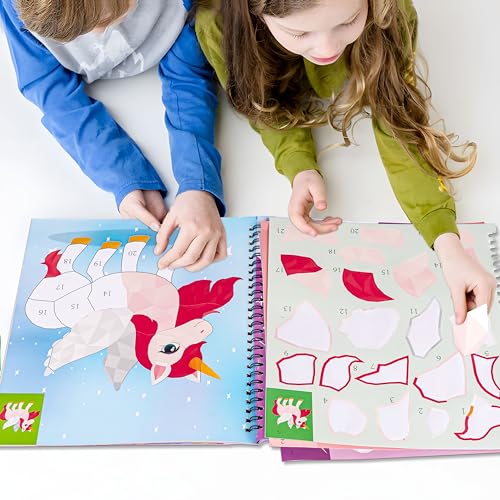 Image of 2PCS Sticker Books for Girls Kids Ages 4-8 Sea-Maid Horned Horse Themed