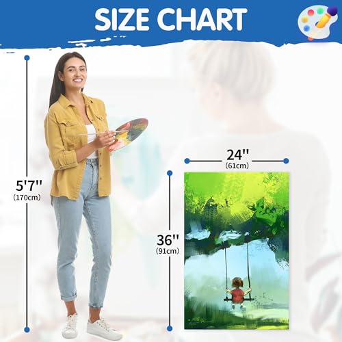 Image of FIXSMITH Stretched Canvas for Painting 24x36 Inch, 2 Pack,Primed Large Canvas,100% Cotton,5 /8 Inch Profile of Super Value Pack for Acrylics,Oils & Other Painting Media