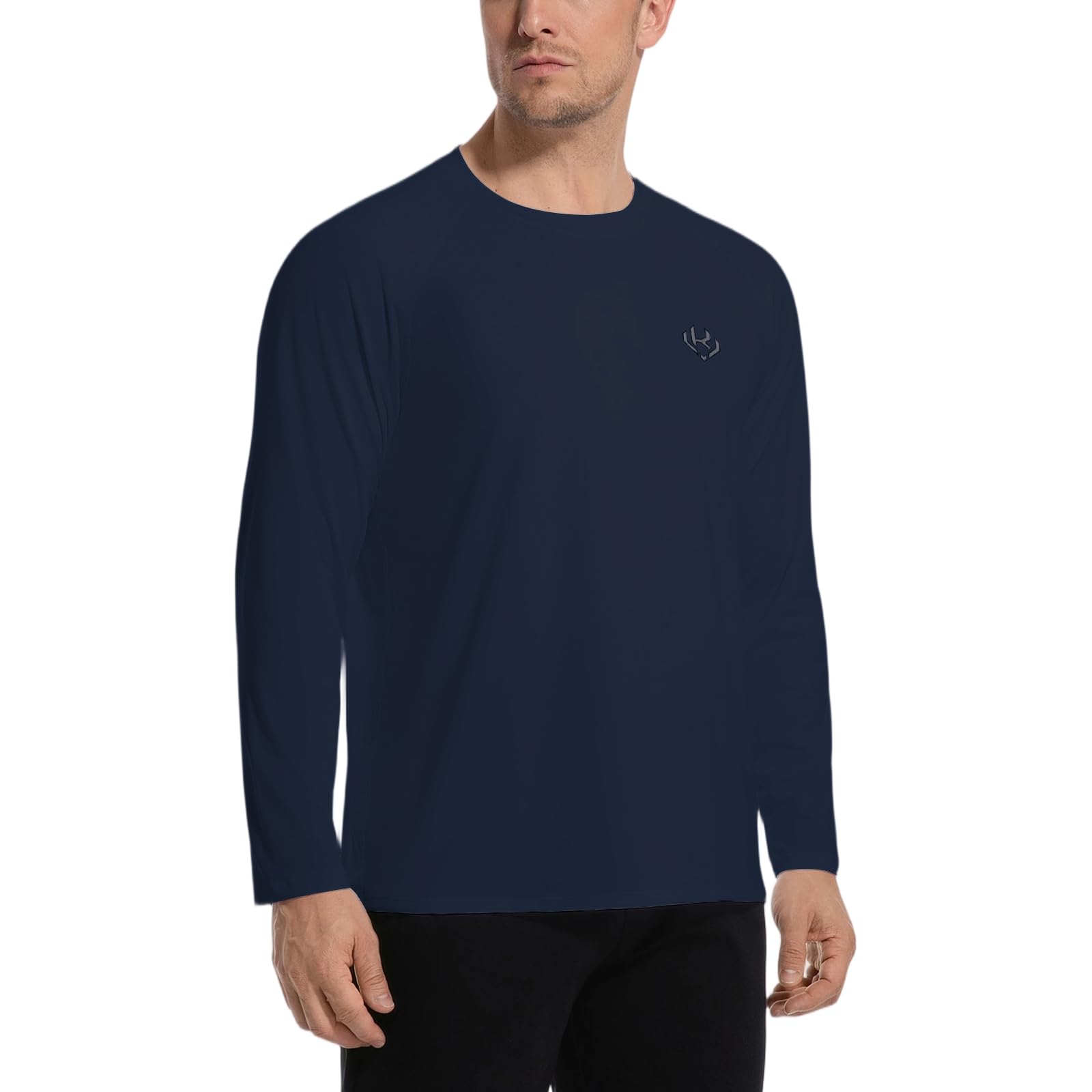 Maglietta Sportive Uomo Asciugatura Rapida Traspirante Maniche Lunghe Shirt Funzione Allenamento Top Protezione UV Maglietta Leggero All Aperto Maglia Da Corsa Per Escursionismo Ciclismo Casual