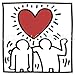 KH03 Keith Haring Abstract Contemporary Pop Art Figure Heart Love Poster (Choose Size of Print) by Picture Peddler
