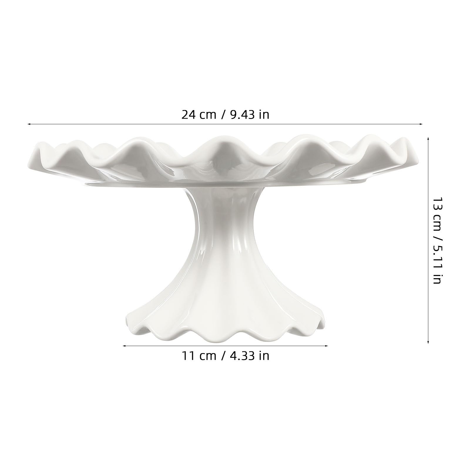 Soporte de Cerámica para Cupcakes Base Resistente y Borde Ondulado, Pedestal Elegante y Estable para Exhibición de Postres en Bodas y Fiestas