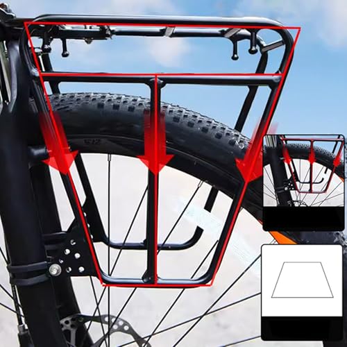 Fahrrad Gepäckträger: Vorderrad- und Front-Gepäckträger für Touren, 25 kg Tragfähigkeit, aus Stahl für Straßenfahr