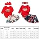 IMEKIS Baby Mädchen Mein Erstes Weihnachtsoutfit Prinzessin Weihnachtsmann Weihnachtskostüm Langarm Strampler Rock Stirnband 3tlg Weihnachten Kleidung Set Rot 0-3 Monate