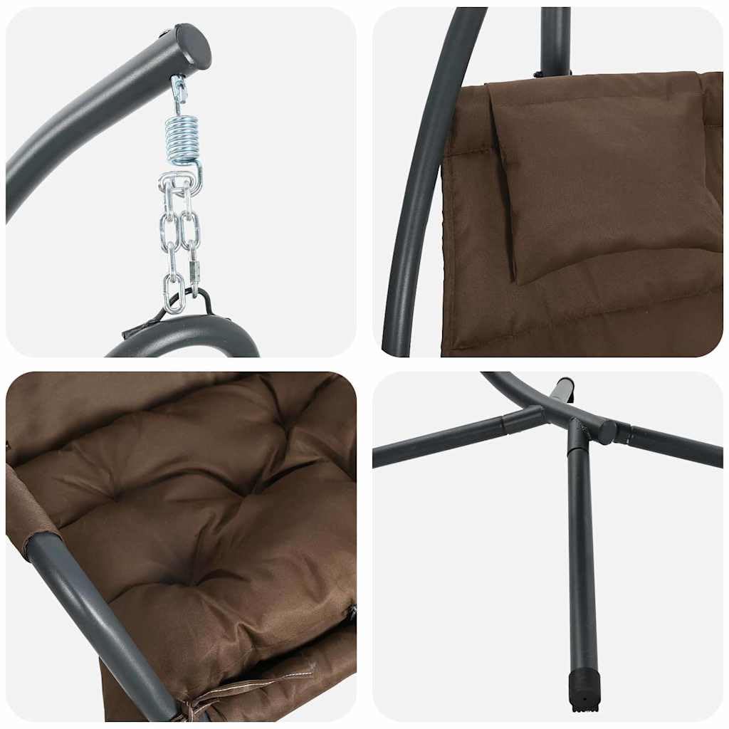 Genérico Silla Huevo Colgante Manual Café 94 x 107 x 196,5 cm Acero,Casa y jardín,Jardín,Artículos de Exterior,Balancines de jardín,Marrón,42003854