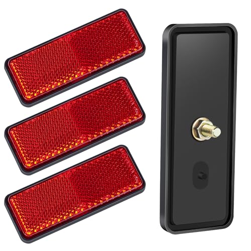 AYBUY 4 Pièces Réflecteurs pour Moto,Catadioptre Moto Homologué E4,Réflecteur de Sécurité Rectangle pour Moto Réflecteur Arrière pour Vélo Oeil de...