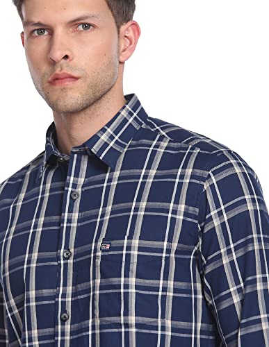 Image of Arrow Men's Cotton Checkered Slim Fit Shirt