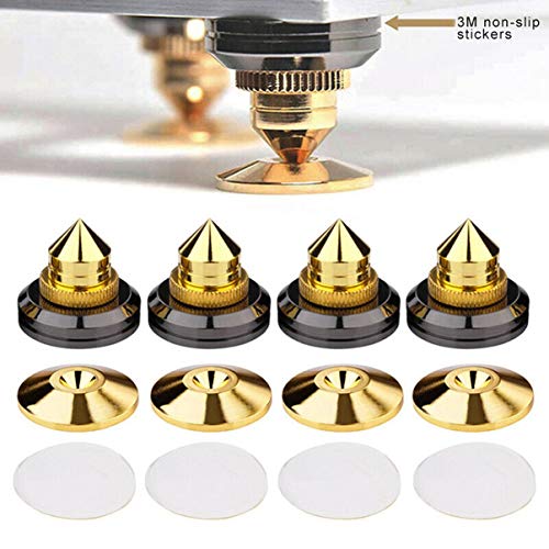 4 stuks Set Golden Speaker Spikes Speaker Stands Subwoofer CD Versterker Draaitafel Isolatie Stand Voeten Kegel Base… - Image 5