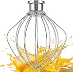 Fouet à 6 fils pour mélangeur sur socle KitchenAid à tête inclinable de 4,5 à 5 quarts, accessoire fouet K45WW compatible avec les accessoires Kitchen Aid K45, K45SS, KSM75, KSM90, KSM110, KSM150, lavage à la main uniquement