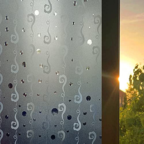 Image of SUNBIRD Window Privacy Film, Decorative Stained Glass Window Film, Frosted Window Tinting Film for Home, House Door Glass ('12 X 48' INCHES, SEA Horses)