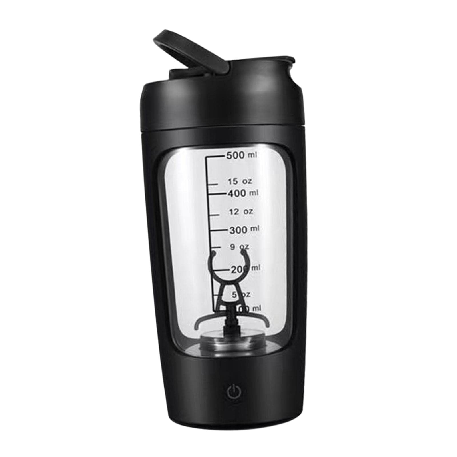 Lot de 2 shakers de protéines électriques portables pour lait, milkshakes, café, noir, 20 x 9,2 x 9,2 cm