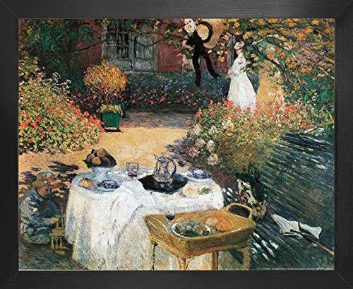 1art1 Claude Monet Affiche Reproduction et Cadre (MDF) - Le Déjeuner, 1873 (50 x 40cm)